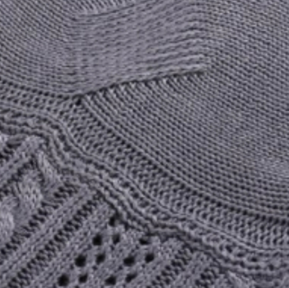 Luvyle Charcoal Gray Wide Neck Off the Shoulder Sweater with Knit Detail Size M - Picture 5 of 8